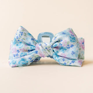 Blue Garden Satin Claw Clip