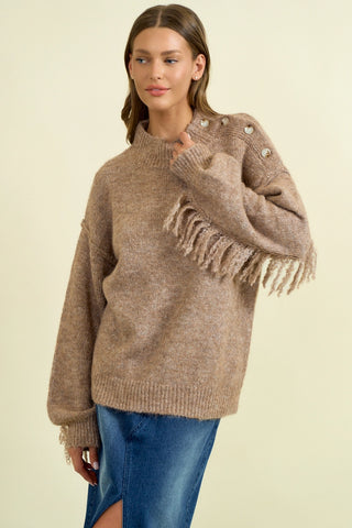 On The Fringe Sweater Top