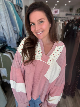 Vintage Petal Patchwork Top