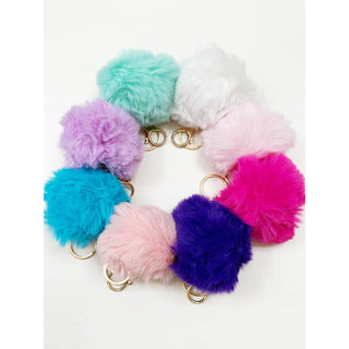 Faux Fur Pom Pom Bag Charm Keychain
