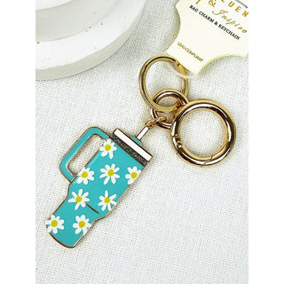 Blue Water Bottle Bag Charm Keychain
