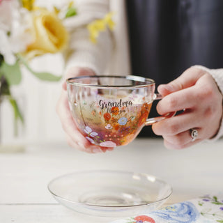Grandma Glass Teacup Set