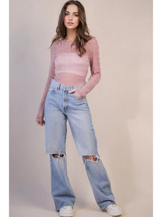 Pink Haze Sheer Long Sleeve