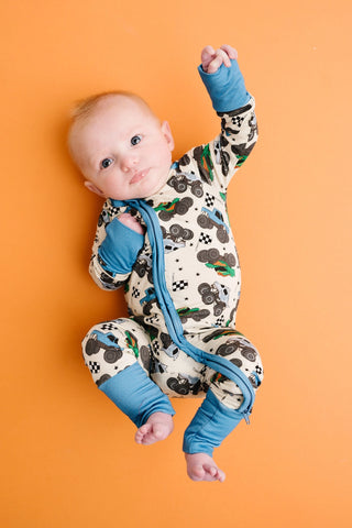 Monster Truck Bamboo Sleeper Onesie