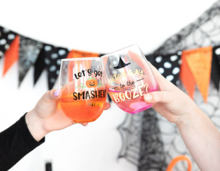 Let’s Get Smashed Halloween Wine Glass