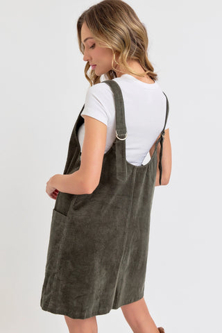 Olive Overall Corduroy Dress