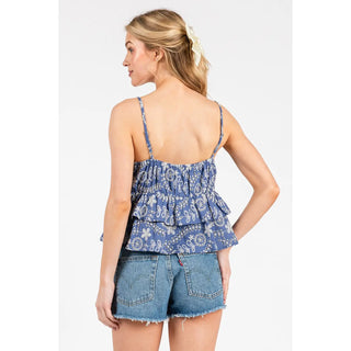 Blue Meadows Embroidered Tank