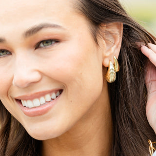 Gold Teardrop Stud Earrings