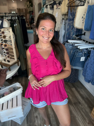 Viva La Pink Ruffle Top