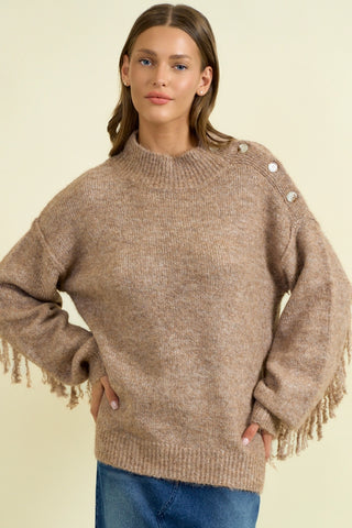 On The Fringe Sweater Top