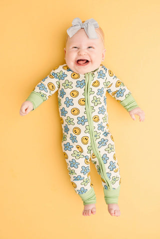 Happy Blooms Baby Bamboo Sleeper Onesie
