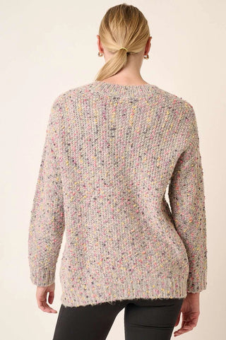 Winter Confetti Cable Knit Sweater