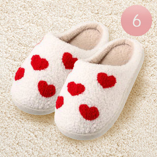 Sherpa Heart White Slippers