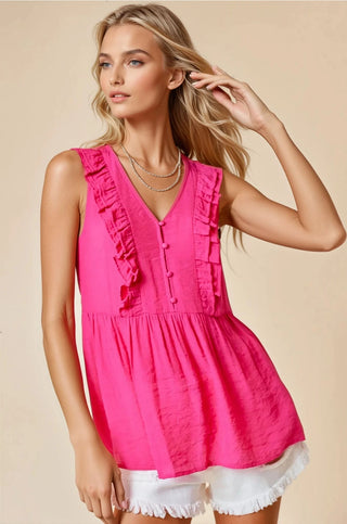 Viva La Pink Ruffle Top