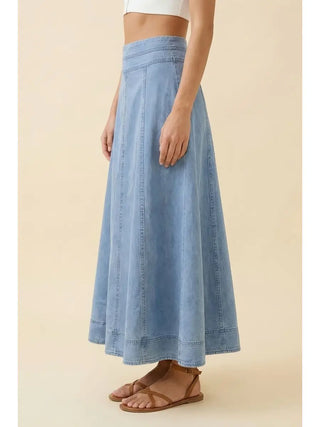 Drift Away Denim Midi Skirt