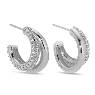 Silver Double Hoop Earrings