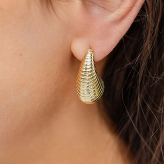 Gold Teardrop Stud Earrings
