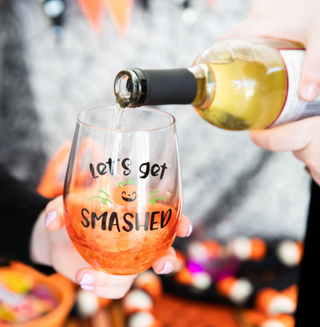 Let’s Get Smashed Halloween Wine Glass