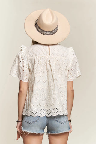 Carefree Eyelet Top