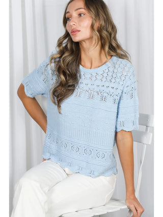 Blue Skies Pointelle Top
