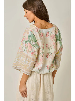 Tan Garden Wrap Top