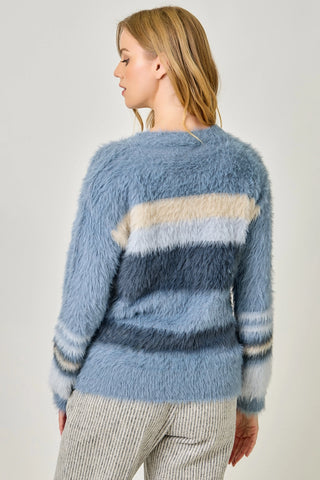 Blue Mirage Fuzzy Sweater