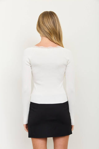Fitted Lace Henley