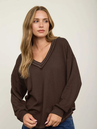Chocolate Ribbed Top