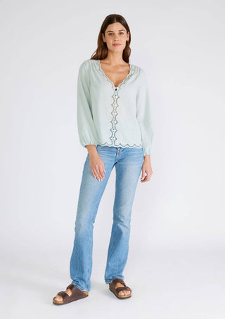 Dusty Sage Lace Top