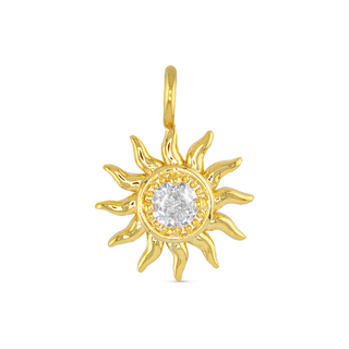 CZ Sun Charm - Gold