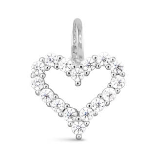 CZ Heart Charm - Silver