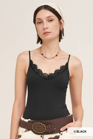 Layering Lace Ribbed Cami