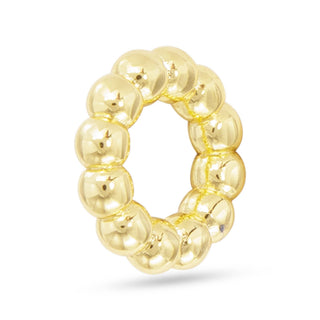 Gold Ribbed Thin Round Charm