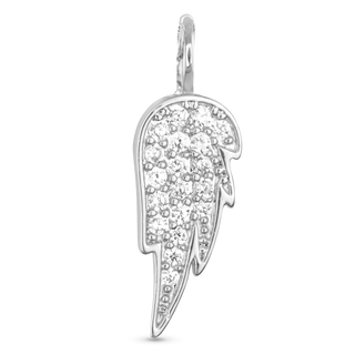 CZ Angel Wing Charm - Silver