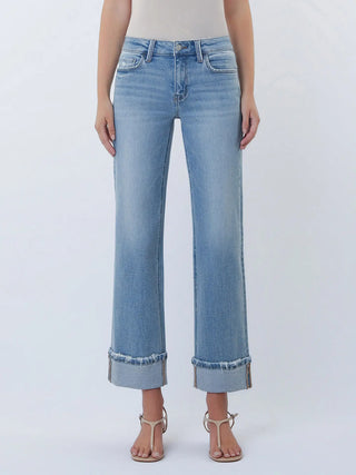 Energetic Mid Rise Wide Leg Jean