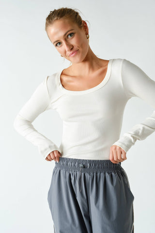 Slim Scoop Ribbed Long Sleeve