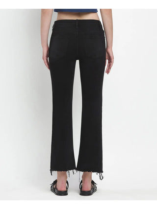 Black Mid Rise Flare Jeans