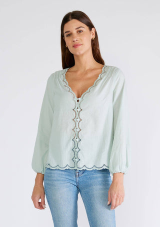 Dusty Sage Lace Top