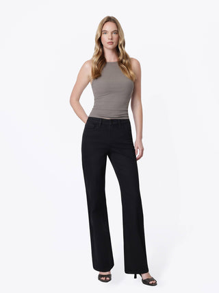 Black High Rise Wide Leg Jeans