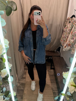 Washed Chambray Button-Up