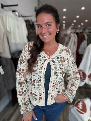 Boho Tapestry Crochet Sweater