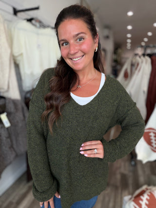 Marled V-Neck Sweater