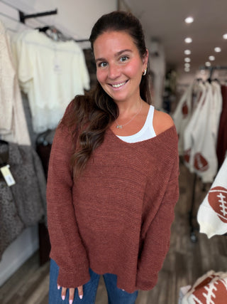 Marled V-Neck Sweater
