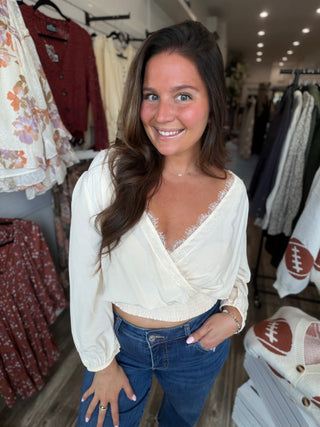 Butter Cream Wrap Blouse