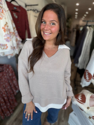 Preppy Contrast Pullover