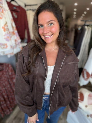 Sierra Suede Jacket - Chocolate