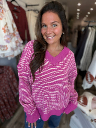 Two Tone V-Neck Sweater