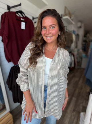 Stripe Seersucker Boyfriend Shirt