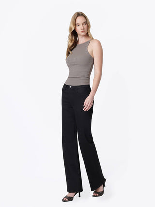 Black High Rise Wide Leg Jeans