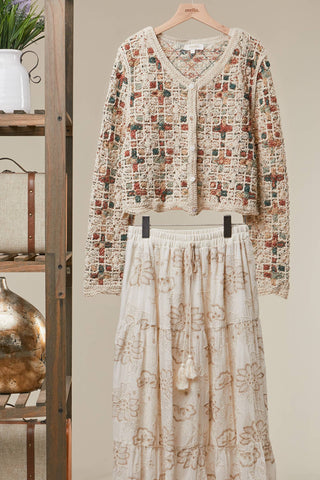 Boho Tapestry Crochet Sweater